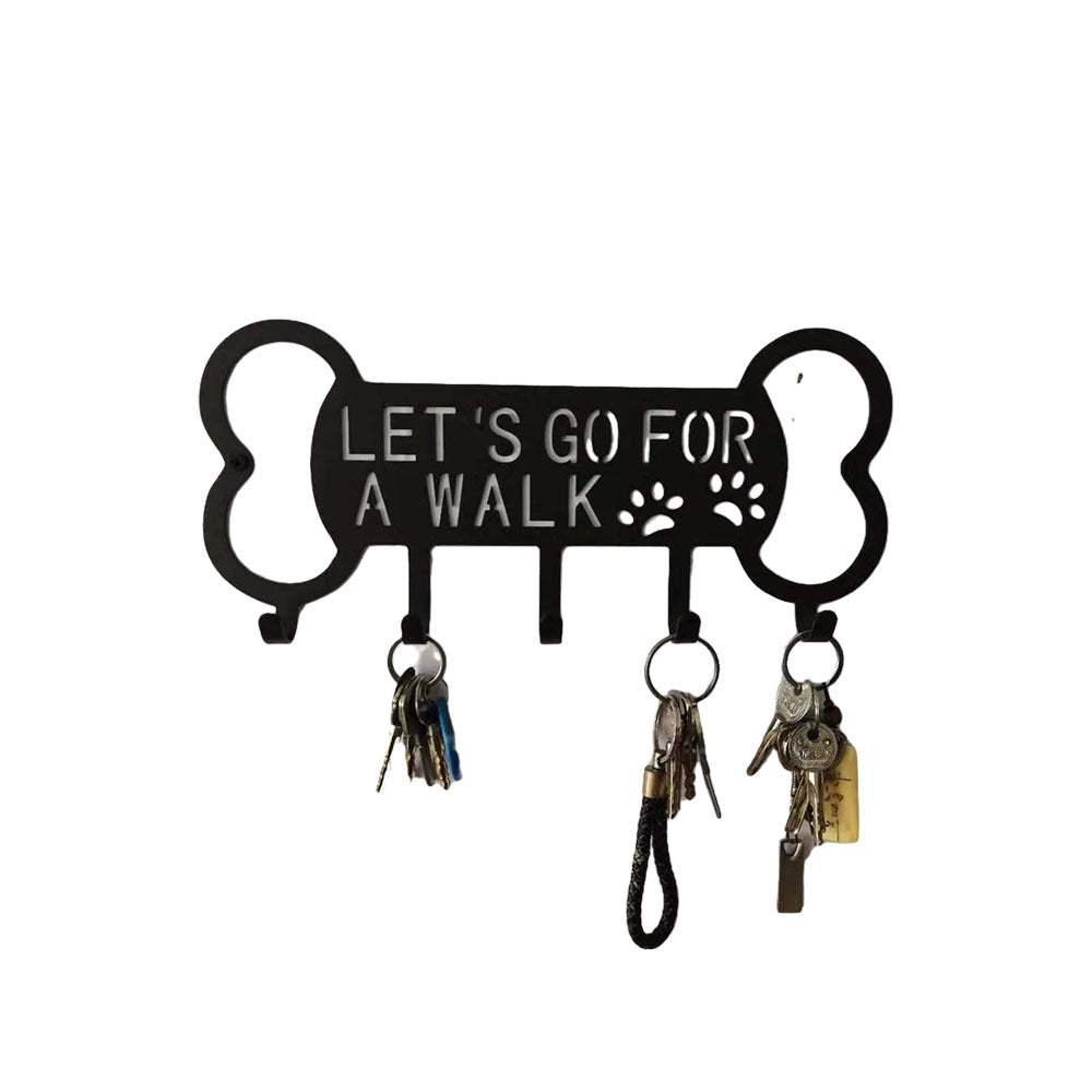 KFX-6924605 Iron Perforated Dog Rope Coat Hook with Three Rows for Pet Clothing Storage