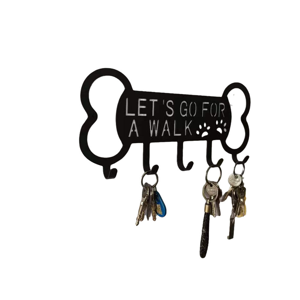 KFX-6924605 Iron Perforated Dog Rope Coat Hook with Three Rows for Pet Clothing Storage