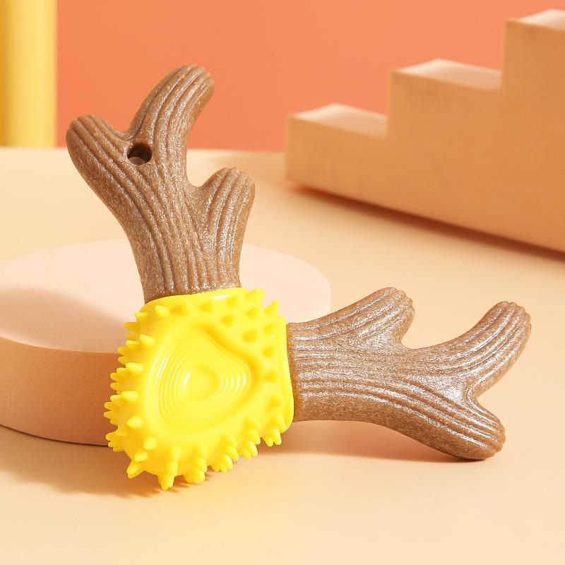 KFX-6925629 Durable Wooden Bite Toy for Dogs – Teeth Grinding Stick in Vibrant Colors