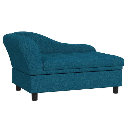 KFX-6926269 Cozy Dark Blue Pet Sofa with Storage for Small Dogs - Tufted Cushion and Armrests