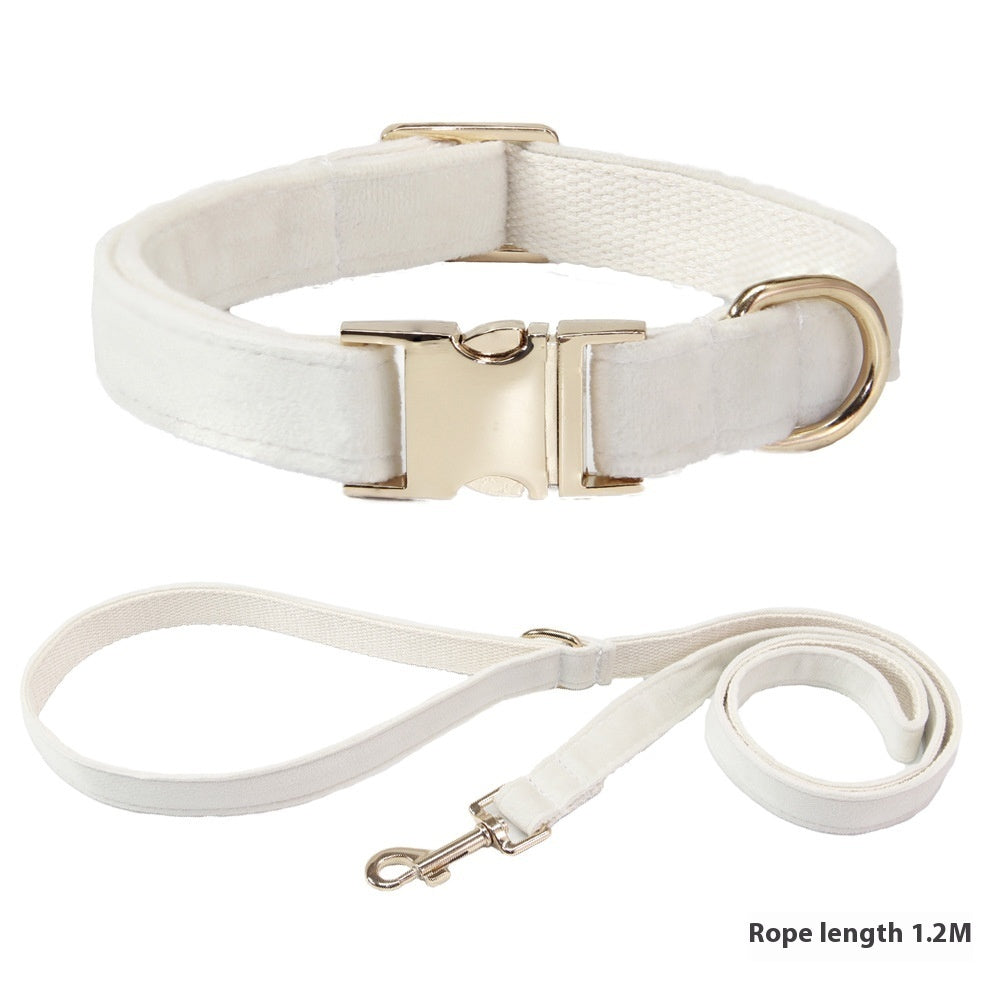 KFX-6926653 Engraved Dog Collar with Anti-Loss Feature and Matching Leash, Polyester Material for All Seasons