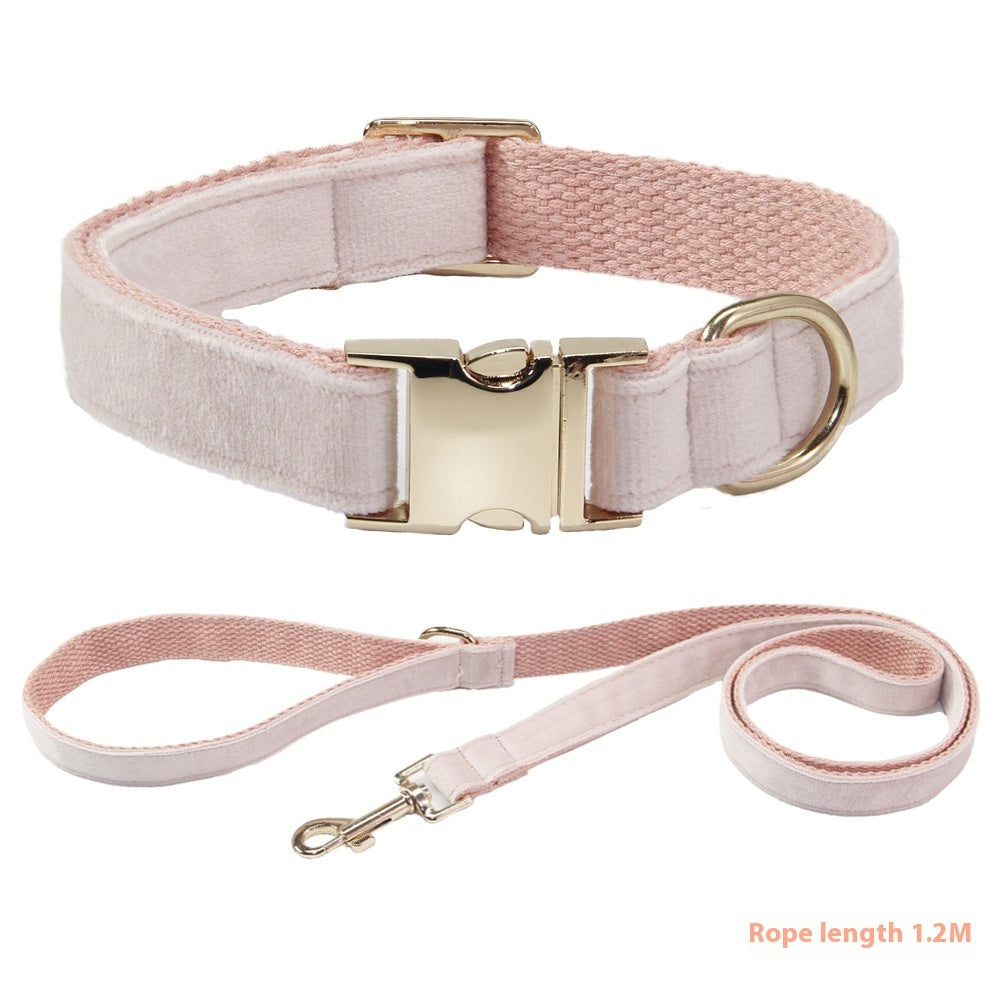 KFX-6926653 Engraved Dog Collar with Anti-Loss Feature and Matching Leash, Polyester Material for All Seasons