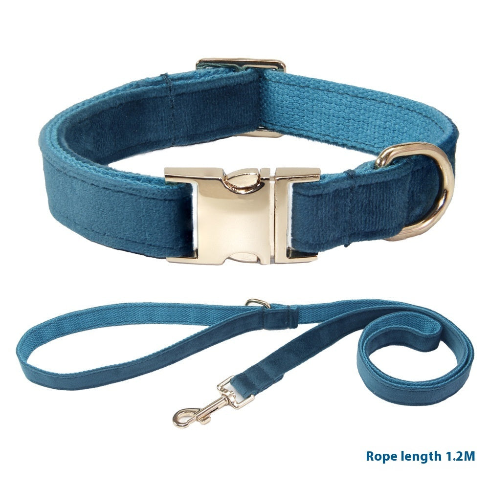 KFX-6926653 Engraved Dog Collar with Anti-Loss Feature and Matching Leash, Polyester Material for All Seasons