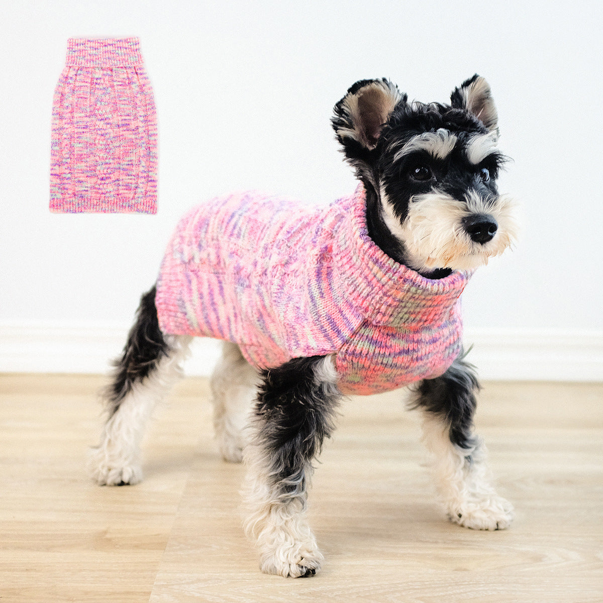 KFX-6928573 Cozy Purple Turtleneck Sweater for Pets - Acrylic Material, Various Sizes Available