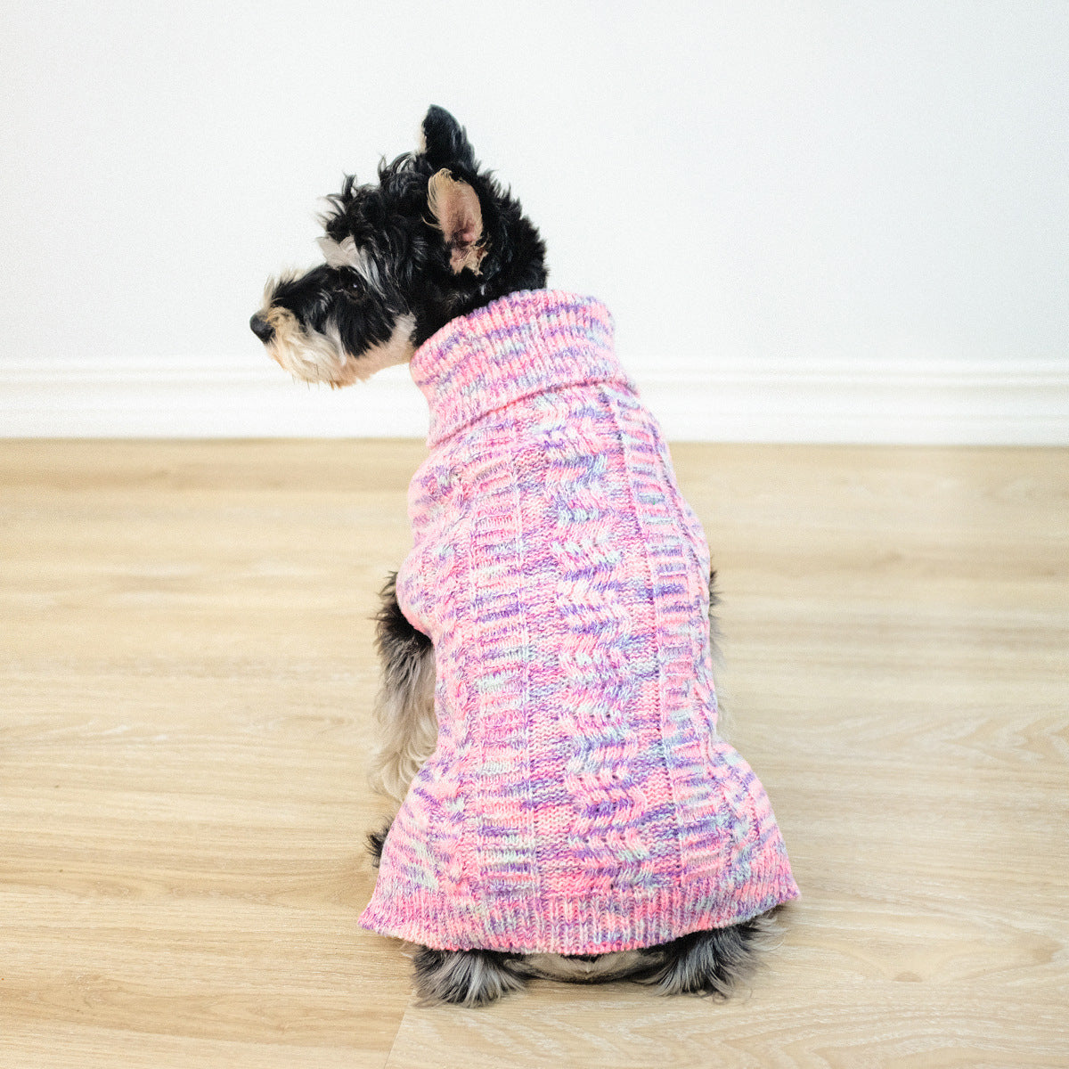 KFX-6928573 Cozy Purple Turtleneck Sweater for Pets - Acrylic Material, Various Sizes Available