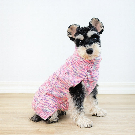 KFX-6928573 Cozy Purple Turtleneck Sweater for Pets - Acrylic Material, Various Sizes Available