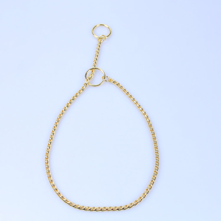 KFX-6930365 Thickened Anti-Bite Stainless Steel Dog Chain in Gold, Black, or Silver