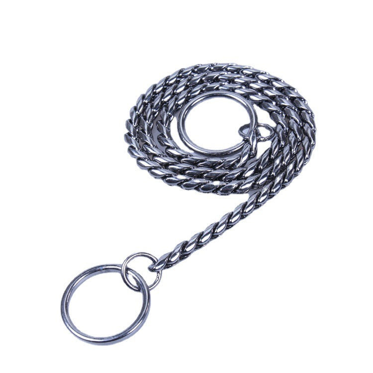 KFX-6930365 Thickened Anti-Bite Stainless Steel Dog Chain in Gold, Black, or Silver