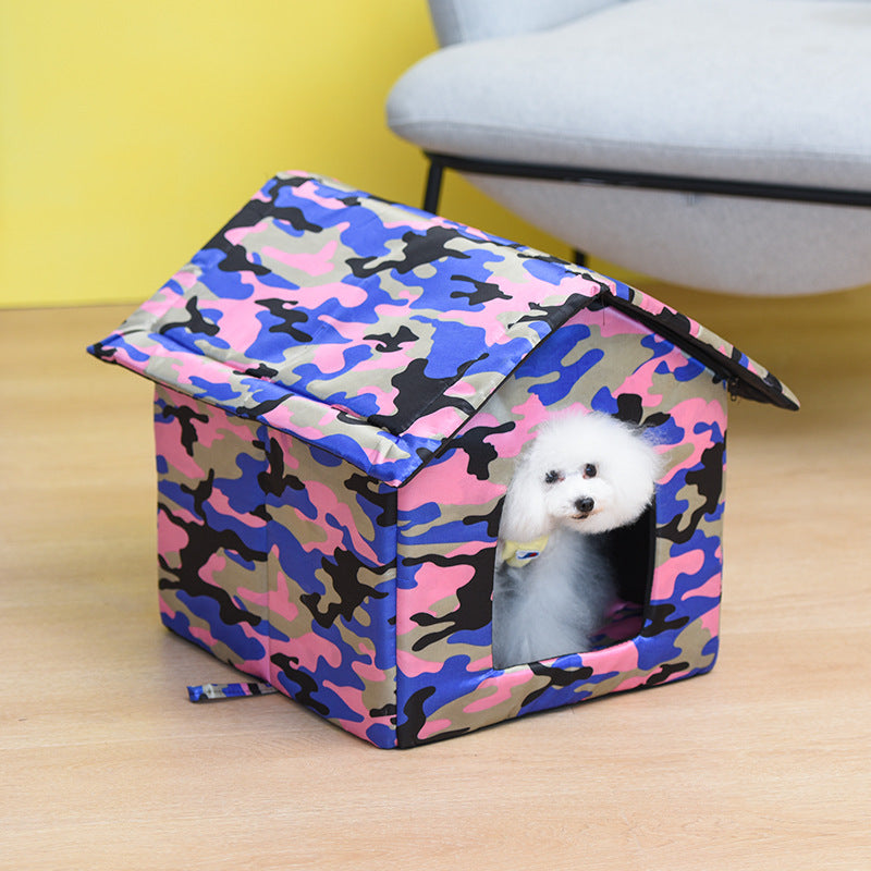 KFX-6930621 Outdoor Waterproof Pet Kennel in Multiple Camouflage Designs, Available in Sizes S, M, L