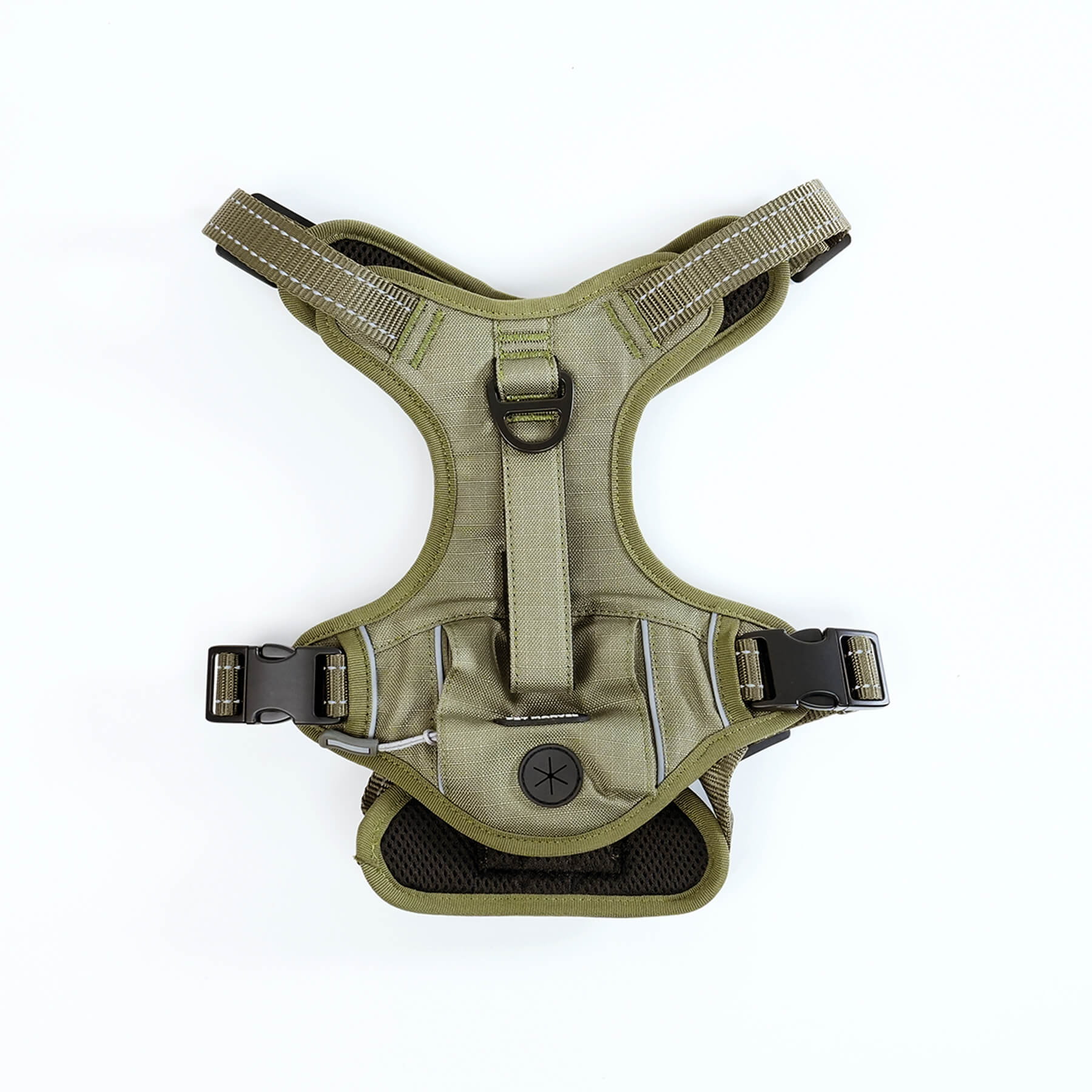 KFX-6932029 Durable Tactical Dog Harness with Poop Bag Dispenser & No Pull Front Clip, Brown, Size S