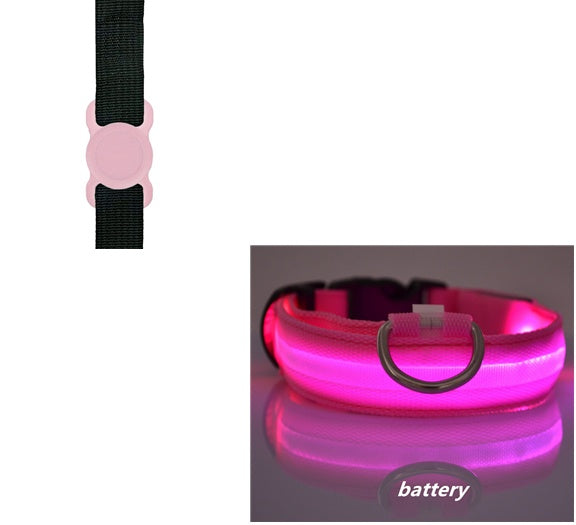 KFX-6932541 LED Luminous Dog Collar with Adjustable Silicone Locator for Night Safety - Multiple Sizes Available