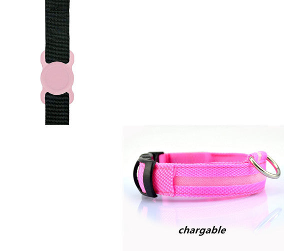 KFX-6932541 LED Luminous Dog Collar with Adjustable Silicone Locator for Night Safety - Multiple Sizes Available
