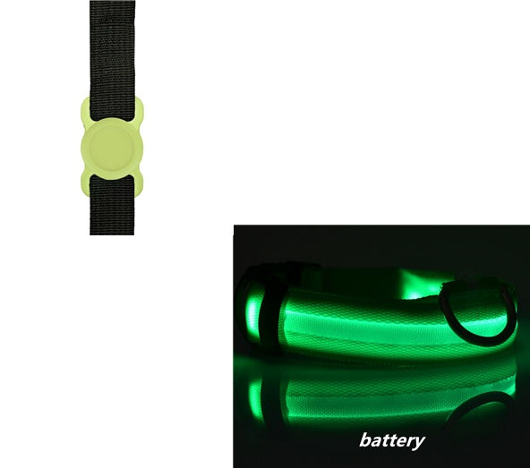 KFX-6932541 LED Luminous Dog Collar with Adjustable Silicone Locator for Night Safety - Multiple Sizes Available