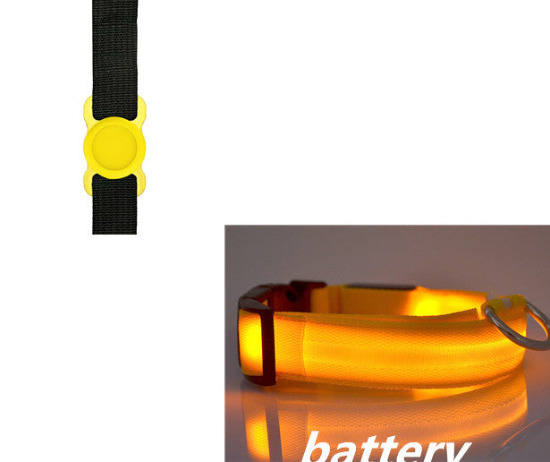 KFX-6932541 LED Luminous Dog Collar with Adjustable Silicone Locator for Night Safety - Multiple Sizes Available