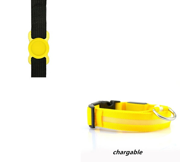 KFX-6932541 LED Luminous Dog Collar with Adjustable Silicone Locator for Night Safety - Multiple Sizes Available