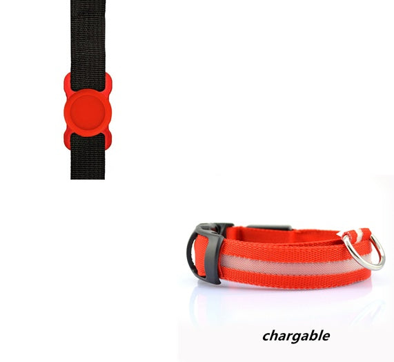 KFX-6932541 LED Luminous Dog Collar with Adjustable Silicone Locator for Night Safety - Multiple Sizes Available