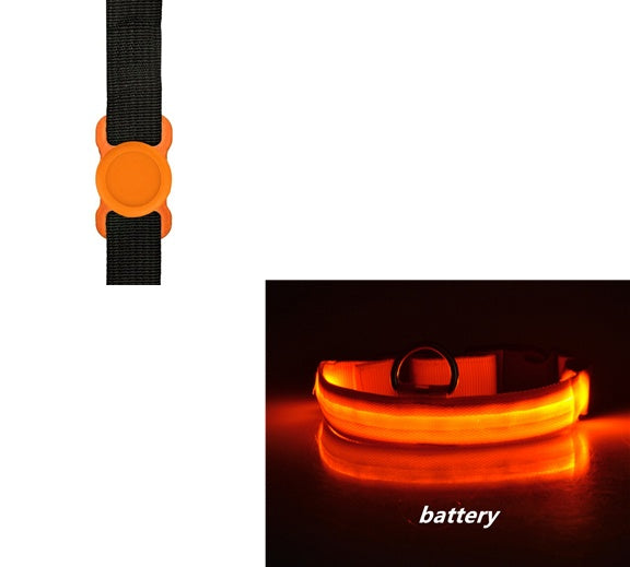 KFX-6932541 LED Luminous Dog Collar with Adjustable Silicone Locator for Night Safety - Multiple Sizes Available