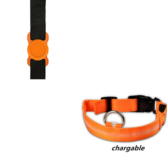 KFX-6932541 LED Luminous Dog Collar with Adjustable Silicone Locator for Night Safety - Multiple Sizes Available