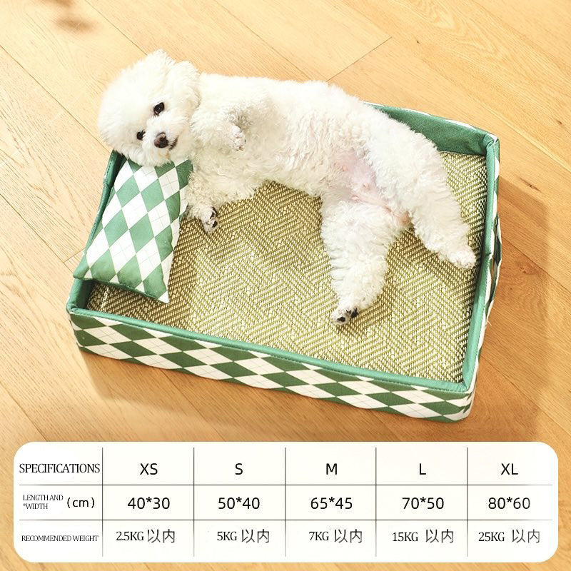KFX-6933821 Rattan Cat Mat for All Seasons - Comfortable Sleeping Nest for Kittens and Cats