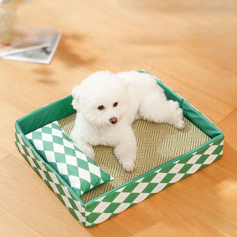 KFX-6933821 Rattan Cat Mat for All Seasons - Comfortable Sleeping Nest for Kittens and Cats