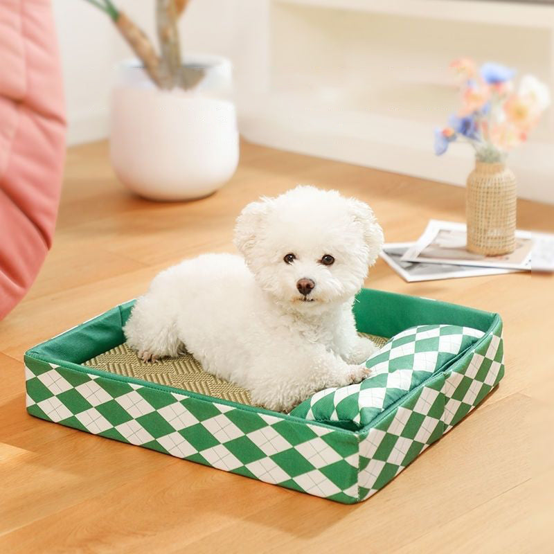 KFX-6933821 Rattan Cat Mat for All Seasons - Comfortable Sleeping Nest for Kittens and Cats