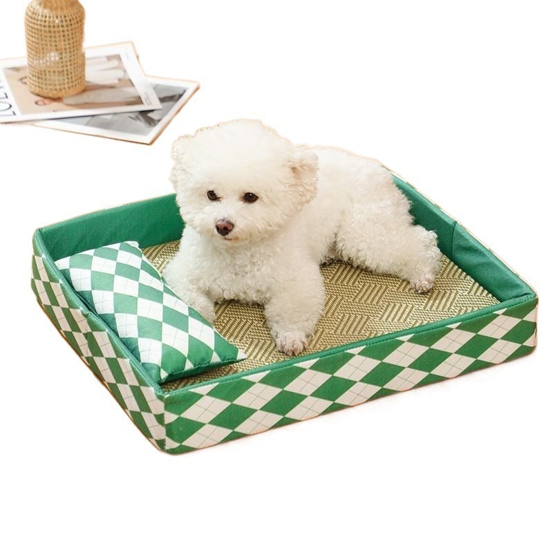 KFX-6933821 Rattan Cat Mat for All Seasons - Comfortable Sleeping Nest for Kittens and Cats