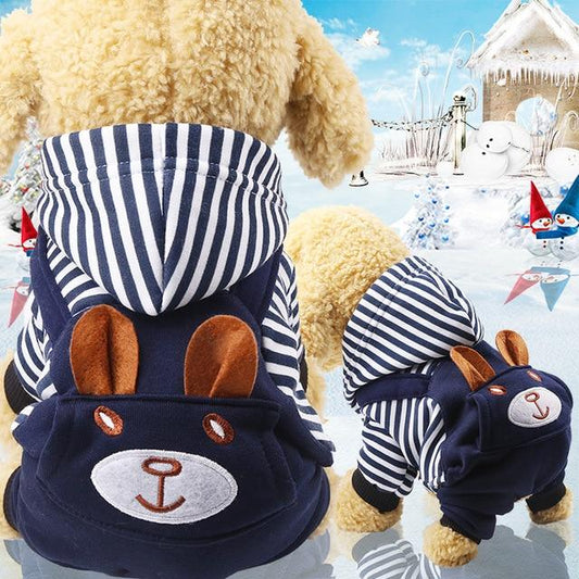 KFX-6934717 Casual Striped Cotton Vest for Pets in Various Sizes