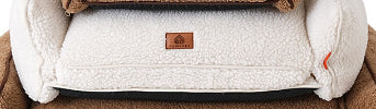 KFX-6938173 Cozy Brown and White Removable Lambswool Pet Bed for Dogs and Cats - All Season Universal Sofa