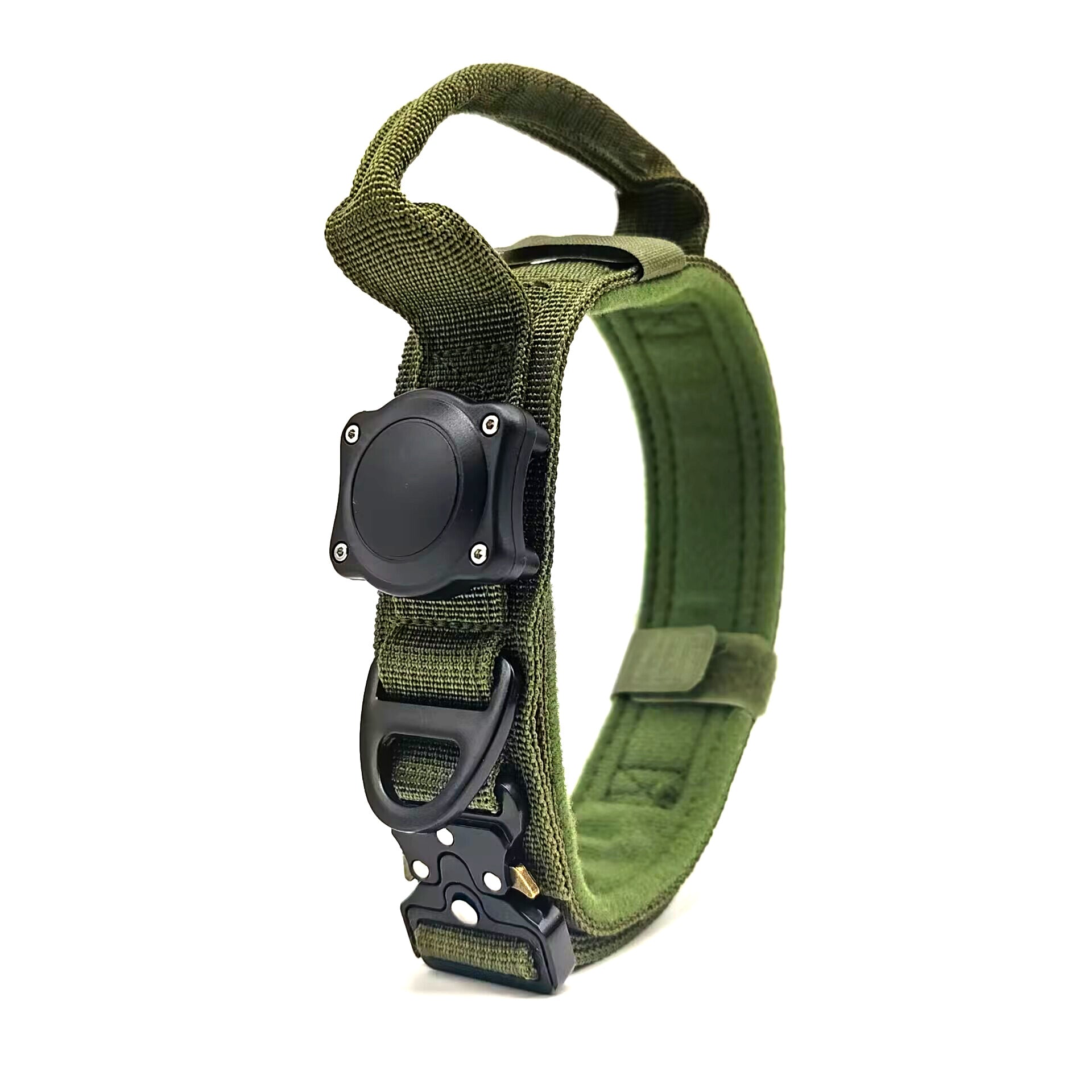 KFX-6938301 Tactical Waterproof Dog Collar with Positioning Ring in Black, Army Green, and Khaki