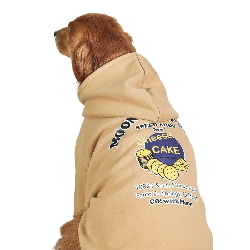 KFX-6938685 Large Dog Winter Warm Coral Fleece Clothing in Cake Flowers Khaki
