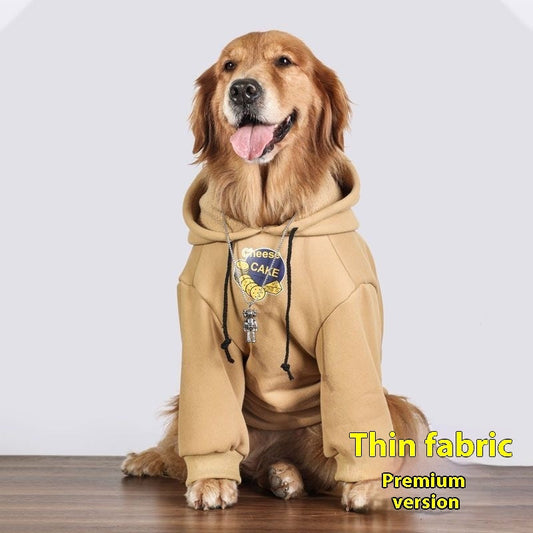 KFX-6938685 Large Dog Winter Warm Coral Fleece Clothing in Cake Flowers Khaki