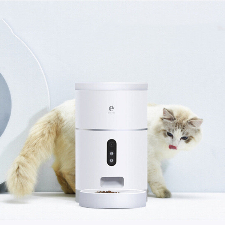 KFX-6940093 Automatic Pet Food Dispenser with Camera and APP Control, 4L Capacity, 1080P HD Video, Ideal for Cats and Dogs