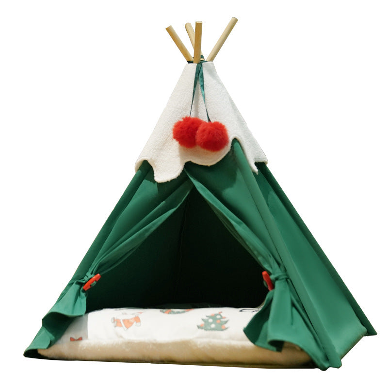 KFX-6940349 Winter Warm Semi-Closed Cat House for Deep Sleep - Thickened Mat Available in Two Sizes