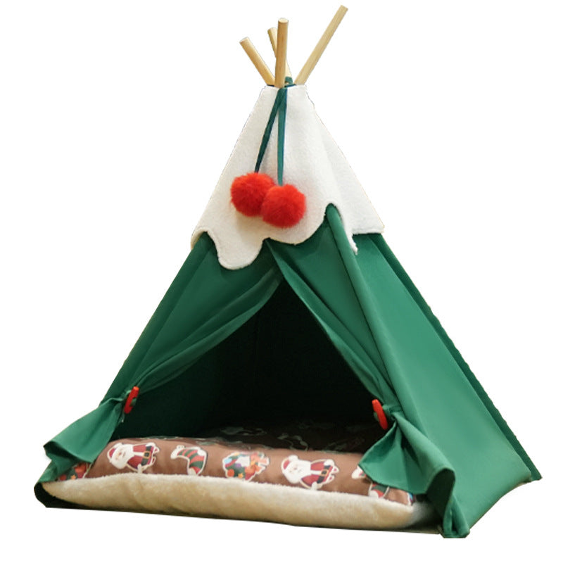 KFX-6940349 Winter Warm Semi-Closed Cat House for Deep Sleep - Thickened Mat Available in Two Sizes