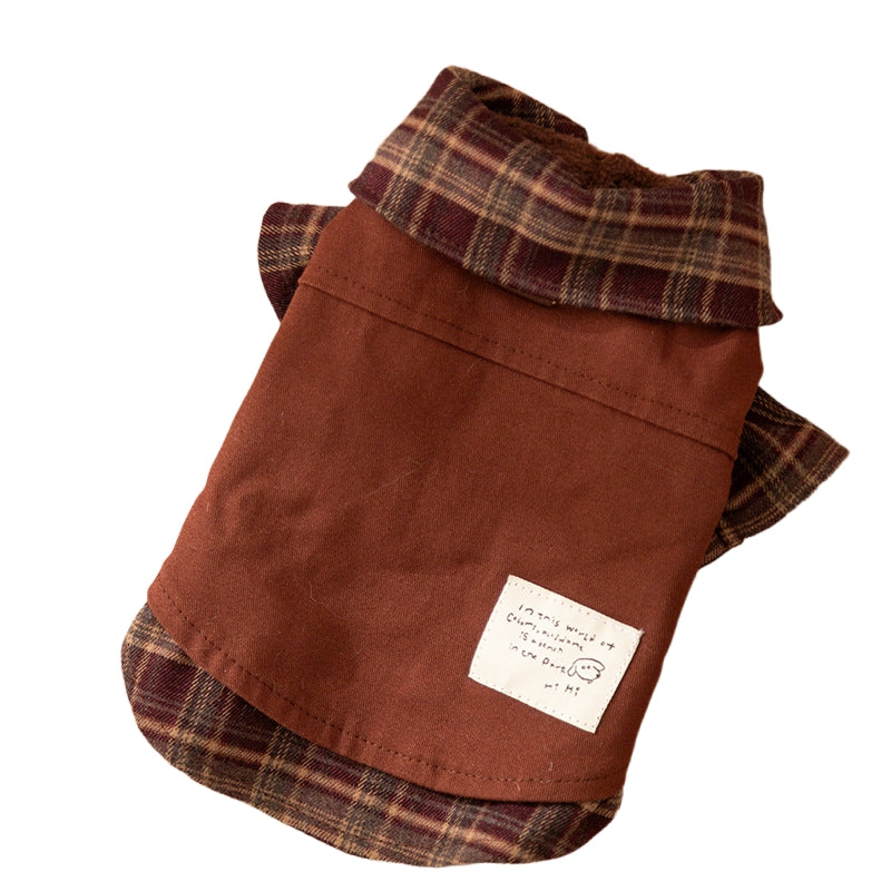 KFX-6940861 Warm Checkered Skirt for Small and Medium Dogs and Cats with Ruffled Design
