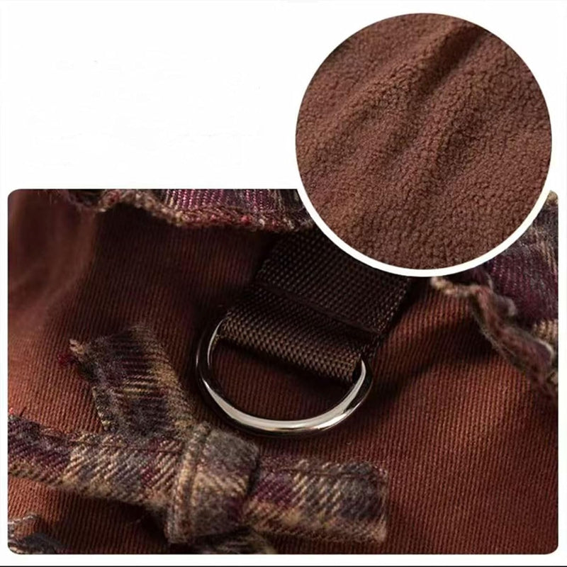 KFX-6940861 Warm Checkered Skirt for Small and Medium Dogs and Cats with Ruffled Design
