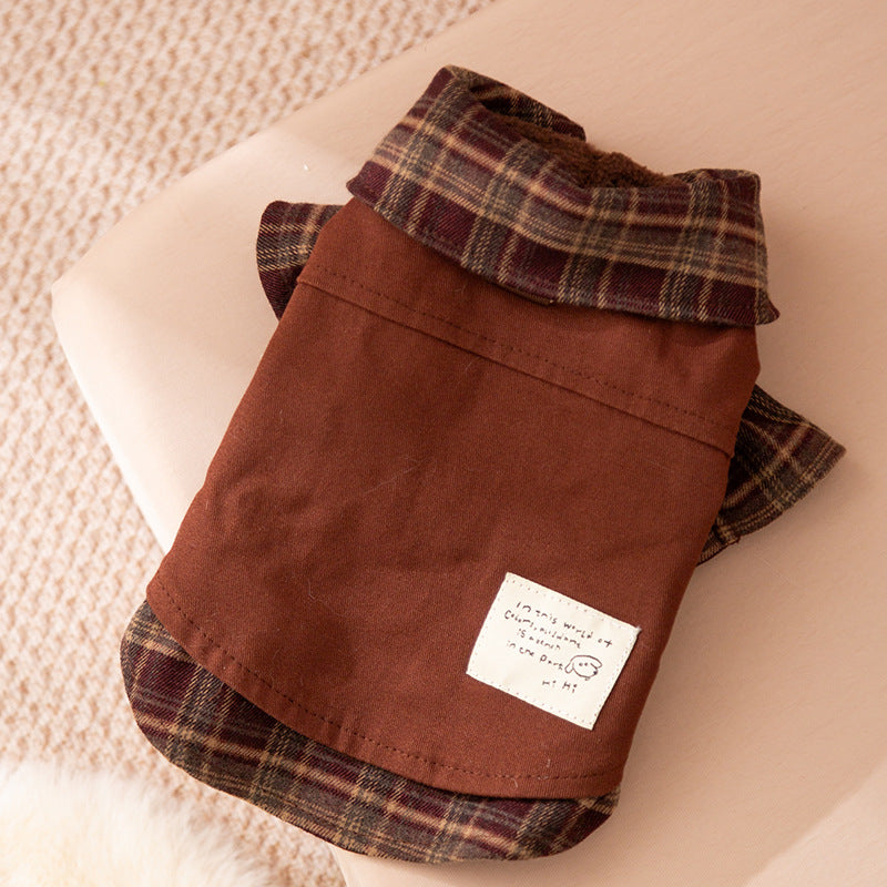 KFX-6940861 Warm Checkered Skirt for Small and Medium Dogs and Cats with Ruffled Design
