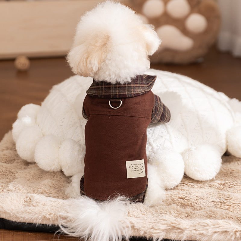 KFX-6940861 Warm Checkered Skirt for Small and Medium Dogs and Cats with Ruffled Design