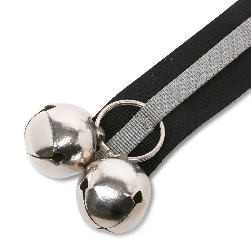 KFX-6941757 Durable Nylon Webbing Pet Training Bell Toy with Stainless Steel Sounding Bells for Dogs and Cats