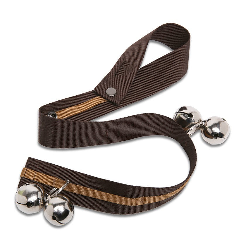 KFX-6941757 Durable Nylon Webbing Pet Training Bell Toy with Stainless Steel Sounding Bells for Dogs and Cats
