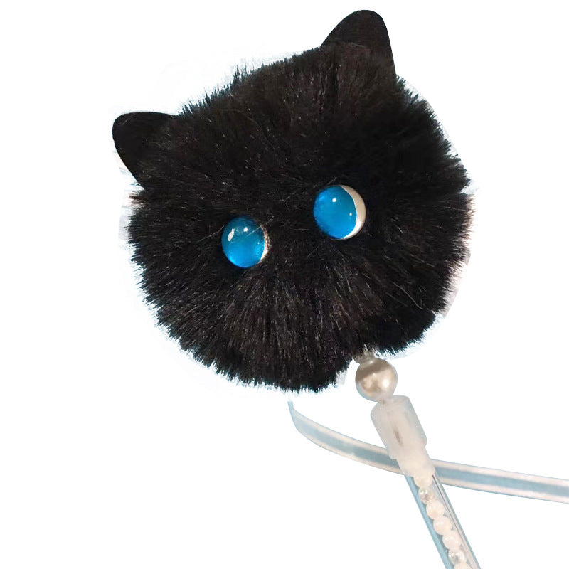 KFX-6942909 Interactive Cat Teaser Stick with Colorful Ribbons and Solid Color Design