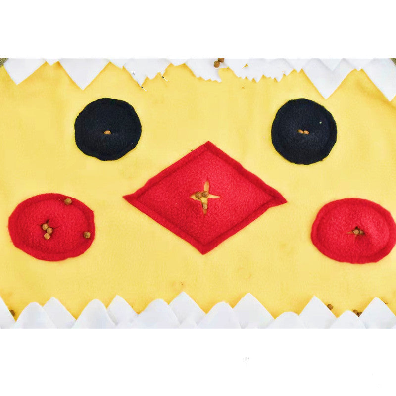 KFX-6943933 Chick Sniffing Pad for Dogs – Soft Polar Fleece Bite Toy in Yellow, 45x50cm