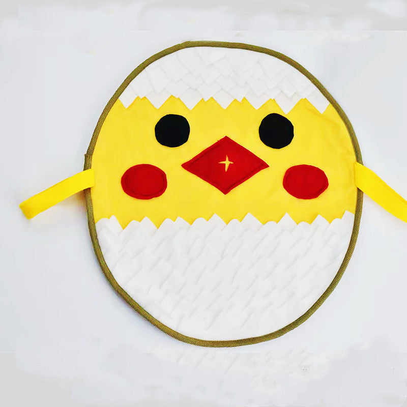 KFX-6943933 Chick Sniffing Pad for Dogs – Soft Polar Fleece Bite Toy in Yellow, 45x50cm