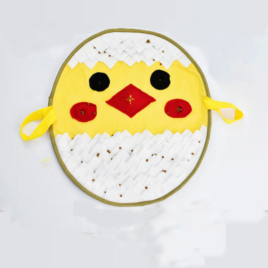 KFX-6943933 Chick Sniffing Pad for Dogs – Soft Polar Fleece Bite Toy in Yellow, 45x50cm