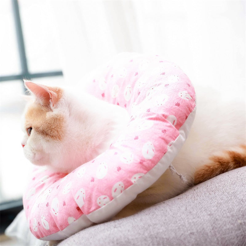 KFX-6944061 Cat Headgear Anti-Bite Ring Collar for Cats - Comfortable Cotton Fabric