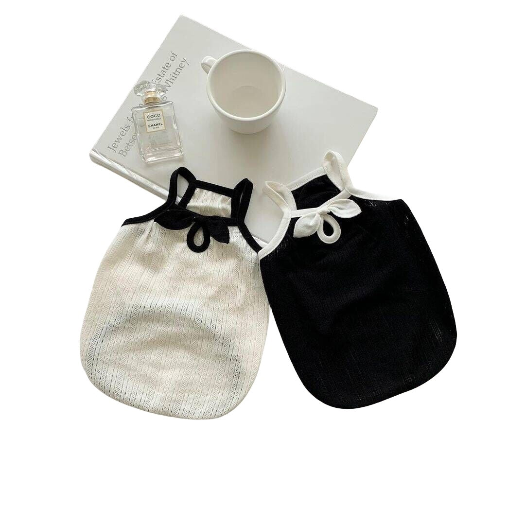 KFX-6947645 Fashionable Camisole Dog Clothes in White and Black - Sizes XS to XL