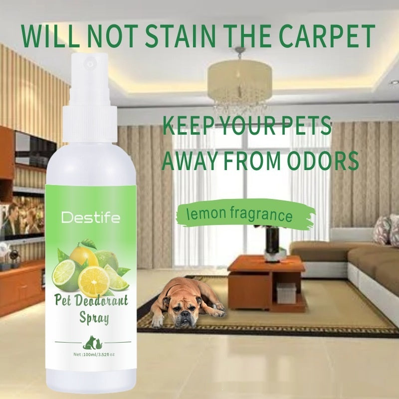 KFX-6949693 Pet Deodorizing Aromatherapy Spray for Cats and Dogs - 100ml Lemon Fragrance