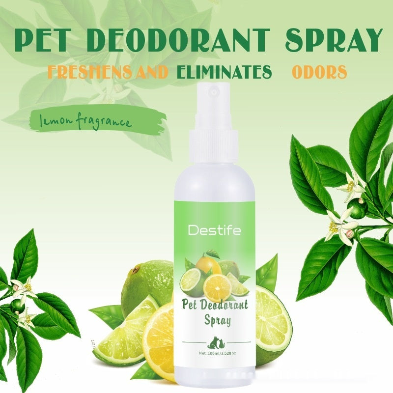KFX-6949693 Pet Deodorizing Aromatherapy Spray for Cats and Dogs - 100ml Lemon Fragrance