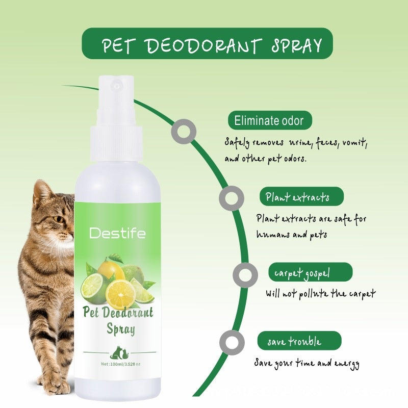 KFX-6949693 Pet Deodorizing Aromatherapy Spray for Cats and Dogs - 100ml Lemon Fragrance