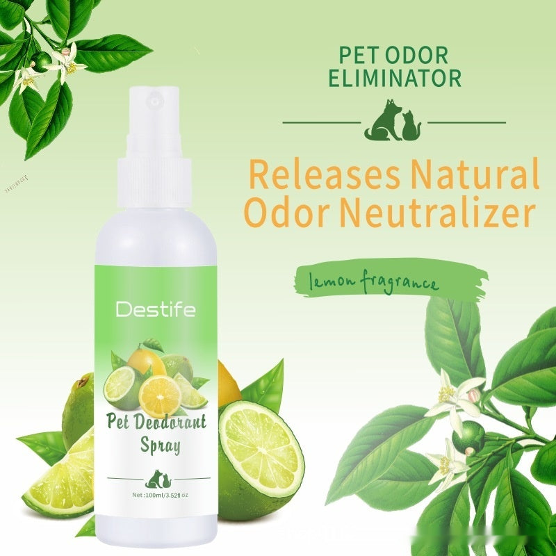 KFX-6949693 Pet Deodorizing Aromatherapy Spray for Cats and Dogs - 100ml Lemon Fragrance